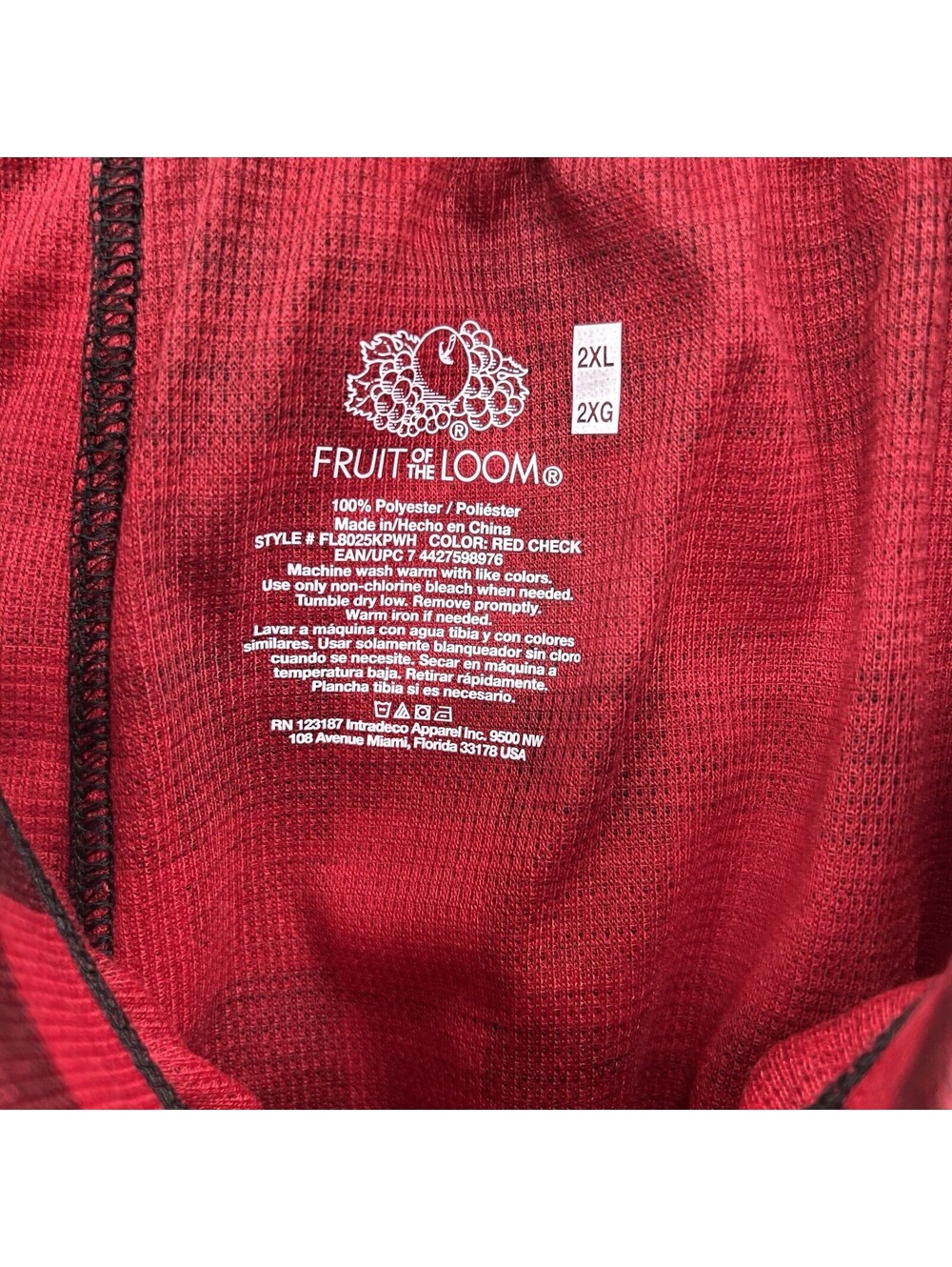 Fruit of the Loom Men’s Medium Buffalo Plaid Pajama Pants Size 2XL - Picture 8 of 8